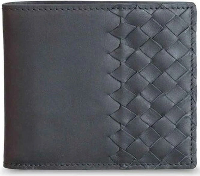 Guard Mat Siyah Mat El Örgüsü Deri Erkek Cüzdan Çok Renkli