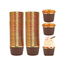 20 Adet Mini Muffin Ve Cupcake Kalıbı Yapışmaz Tek Kullanımlık Kağıt Kek Kalıbı, Isıya Dayanıklı, Renkli Ve Pratik Pişirme Kabı, Muffin Ve Cupcake Sunumuna Uygun Kahve Kahverengi