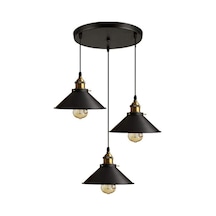 Rys Retro Metal Dekoratif 3 Lü Dekoratif Rustik Sarkıt Avize Çap:30 Cm-rys3045 Beyaz
