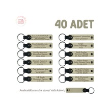 Sütlü Kahve, Kitap Kulübü Etkinliği İçin Kişiselleştirilmiş Anı Anahtarlık 40 Lı Set, Özel Hediye Çok Renkli