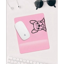 Sevimli Köpek Desenli Mousepad Pembe Zemin Kaymaz Tabanlı Mouse Pad