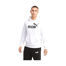 Puma Ess Big Logo Hoodie Tr Puma White Erkek Sweatshirt-27022-beyaz