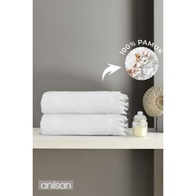 2'li Beyaz Jelena Banyo Havlusu- 70x140 Cm, 490 Gr, %100pamuk, Spa Ve Otel Havlusu, Günlük Kullanıma Uy Beyaz