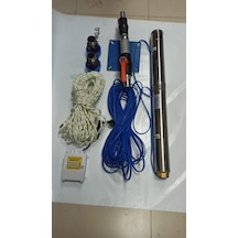 4sdm4/18 2 Hp Alarko 50 Mt Yassı Kablolu Ve Panolu 100 Mt Halatlı Çift Vanalı Akıtma Başlıklı Monofaze Takım Dalgıç Pompa