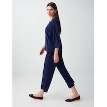 Jimmy Key Lacivert Beli Bağlamalı Rahat Bol Paça Jogger Pantolon 6sw117236494