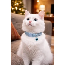 Kedi Boyun Tasması Zilli Ve Ayarlanabilir Mavi