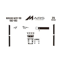 Mercedes 190 Konsol-torpido Kaplama 1983-1993 25 Parça-koyu Meşe Seçenekler