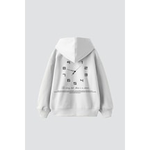 Tarzsokak 816 Clock Baskılı Oversize Unisex Beyaz