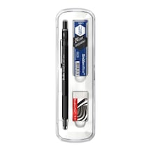 Graph-x 3lü Set Mat Siyah Versatil Kalem 0.7mm + Silgi + Min