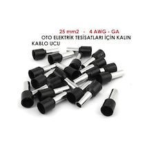 Maasco 25 Mm (4 Awg) Izoleli Kablo Yüksüğü (50 Adet) Bakir Pabuç