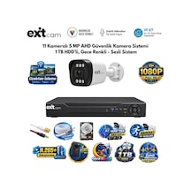 Exitcam 11 Kameralı 5 Mp Ultra Hd Ahd Güvenlik Kamera Sistemi 1 Tb Hdd Takılı, Gece Renkli, Dahili