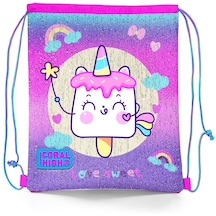 Coral High Kids Renkli Batik Unicorn Dondurma Desenli İpli Büzgülü Sırt Çantası 22685