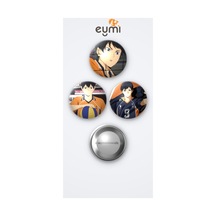 Haikyuu Tobio Kageyama 3'lü Metal Rozet Seti 58mm İğneli Buton Çanta Yaka Rozeti Çok Renkli