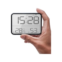 Dijital Mini Saat Lcd Ultra İnce Mıknatıslı Buzdolabı Saati Alarmlı Nem Ve Sıcaklık Göstergeli Standart