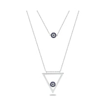Kuyumcudukkani Nazarlık İkili Kolye -37234-w-blu Beyaz