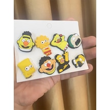 Simpson Desen Crocks Terlik Süsü Jibbitz Crocs Aksesuarı 8 Adet