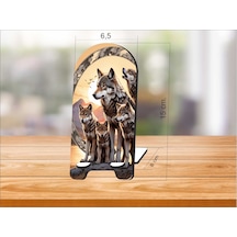 2 Adet Ahşap Kurt Telefon Tutucu Masaüstü Telefon Çok Renkli