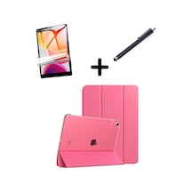 Apple Uyumlu iPad 10. Nesil 10.9 Kılıf Set Pu Deri Smart Tablet Kilifi Ekran Koruyucu + Kalem