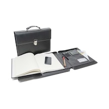 2K Organizer Ajanda Diplomat Kulplu Fermuarlı Tarihsiz Çizgili 20x28 Defterli Padfolio Vegan 28x34,5 cm.