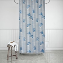 Zethome Evdy Banyo Duş Perdesi 7085 Çift Kanat 2X110X200 Mavi