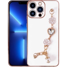 Apple Uyumlu iPhone 13 Pro Max El Tutamaçlı Kamera Korumalı Klfs Taka Silikon Kılıf beyaz Beyaz