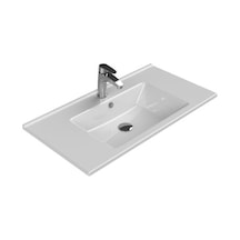 85 X 45 Cm Turkuaz Etajerli Lavabo, Şık Ve Kullanışlı 508 Yeşil