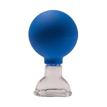 Cam Silikon Masaj Kupası Yassı Gülümseme Çizgisi İçin Mavi