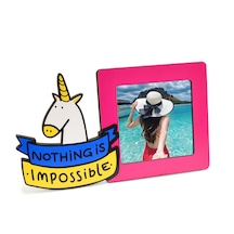 Kişiye Özel Unicorn Temalı Ahşap Pola Fotoğraf Çerçevesi 9x10 Cm