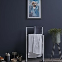 lyla concept Manolya Banyo Petek Altı Ikili Beyaz Metal Havlu Kurutmalığı Beyaz