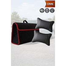 Civic Uyumlu Bagaj Çantası Koltuk Yastığı Siyah Renk Lüks Model