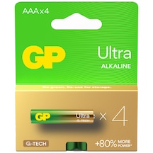 GP Batteries G-TECH Ultra Alkalin İnce LR03 – AAA Boy 1.5V Pil 4’lü Kart