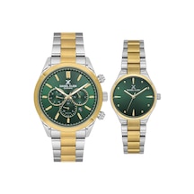 Daniel Klein 8682308439880 Yeşil Special Edition Çelik Kordonlu Sevgili Çift Kol Saatleri Gold - Gümüş