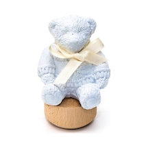 Ahşap Kaideli New Baby Kokulu Mavi Ayıcık Seramik Koku Taşı Abundance Prosperity