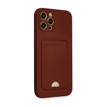Apple iPhone Uyumlu - 12 Pro Max Kılıf Kelvin Kartvizitli Silikon - Bordo
