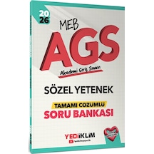 Yediiklim Yayınları 2026 Meb Ags Sözel Yetenek Tamamı Çözümlü Soru Bankası