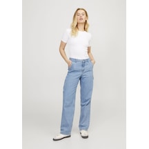 Jack & Jones Kadın Relaxed Fit Jean - Elza 12253069 Light Blue Denim