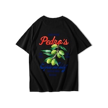 Brz Collectıon Brz Collection Unisex Oversize Pedro's Olive Vintage Spanish Olive T-shirt Siyah
