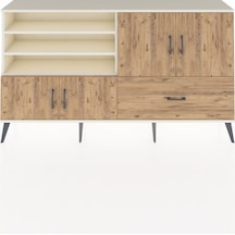 Arges Konsol 5 Raflı Tek Çekmeceli 4 Kapaklı 176x30x99 Aytaşı-çam Aytaşı-çam