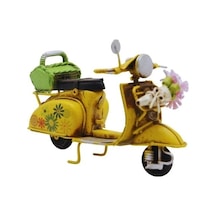 Dekoratif Metal Scooter Önü Sepetli Çok Renkli