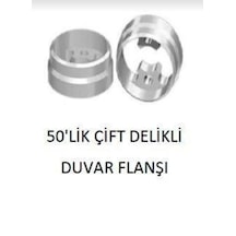 50'lik Çift Delikli Duvar Flanşı Alüminyum Küpeşte Korkuluk Aksesuarı 2 Adet