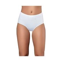 Kadın Beyaz 6'lı Paket Pamuklu Ribana Bato Külot Beyaz 001