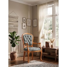 Victoria Kolçaklı Klasik Ahşap Berjer Natural