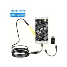 Boatshop1 5m Sert Kablo 5mm Kanalizasyon Endoskop Endoskopi Tip C Mini Kamera 3ü 1 Arada Otomotiv İnceleme Kamera Boroskop Android 10m Kablo