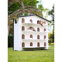 MANDU Bahçeli Kedi Apartmanı (kedi evi) + Mama kapları hediye