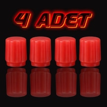 4 Adet Fosforlu Kırmızı Işıklı Sibop Kapağı - Gece Parlayan Araç, Motosiklet Ve Bisiklet Sibop Kapağı Seti