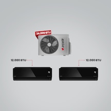 Arçelik 1+2 24100 MD Pro Dış Ünite 12.000 BTU Siyah Iç Ünite + 12.000 BTU Siyah Iç Ünite Multi Sistem Klima