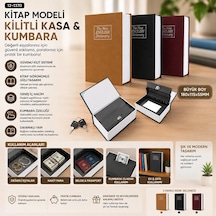 Büyük 180x115x55mm Kitap Modeli Kilitli Kasa - Kumbara Renkli Bx40 Çok Renkli