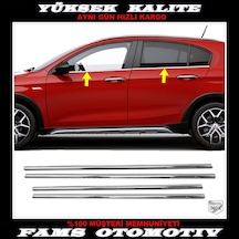Fiat Egea Cross Krom Cam Çıtası 4 Parça 2020 ve Üzeri Paslanmaz Çelik
