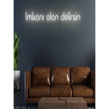 Imkanı Olan Delirsin Yazılı Neon Tabela Sarı
