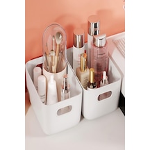 2 Adet Beyaz 3.5 Litre Basic Dolap Içi, Buzdolabı Düzenleyici, Banyo Organizer Sepet Beyaz